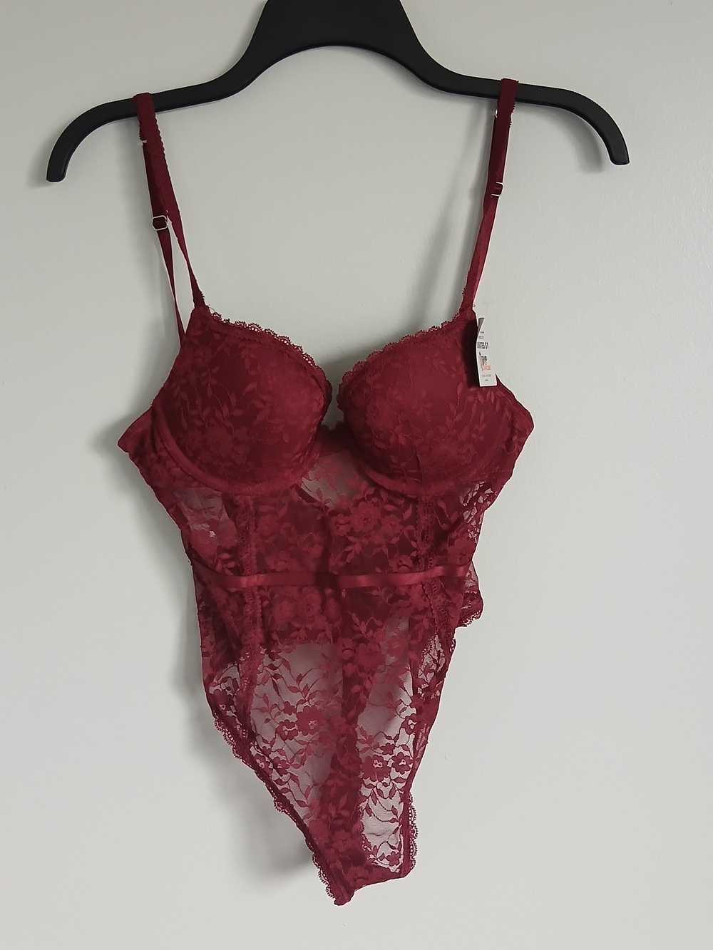 Forever 21 Burgundy Lace Bodysuit Teddy